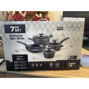7 PC Set IKO Sapphire Diamond Cookware. Non Stick 100% Free Of Toxins
